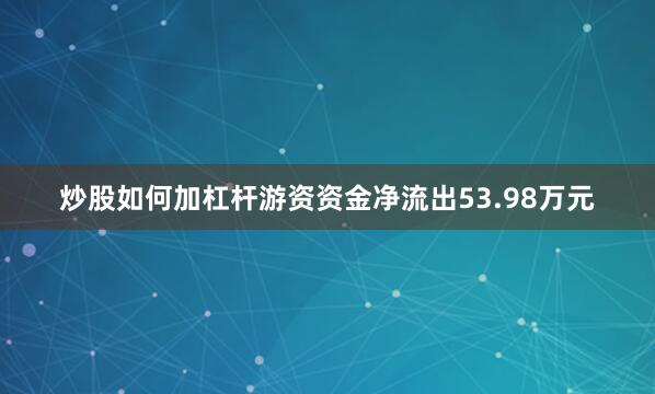 炒股如何加杠杆游资资金净流出53.98万元
